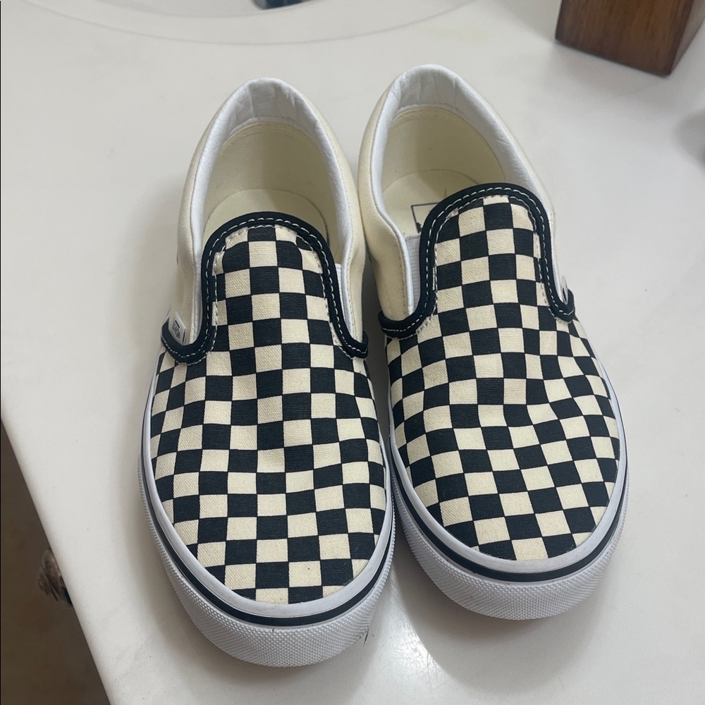 Vans Kids Black and White Checkered Sneakers